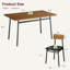 Ensemble de table de salle à manger 5 pièces avec chaises rembourrées - Table de cuisine en bois et structure en métal, bord lisse, conception peu encombrante pour la salle à manger, appartement-550755337-550755339
