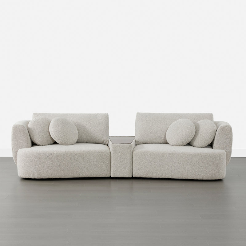 Aneika 119'' 3-Piece Curved Modular Sofa, Gray