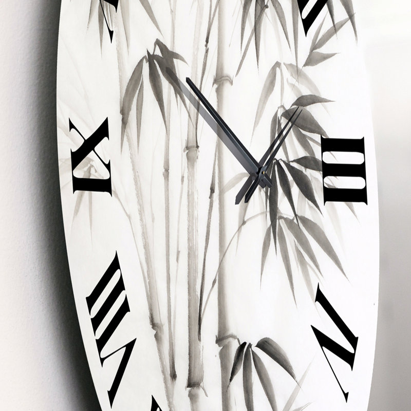 Horloge murale rétro en bambou monochrome II, Moyen