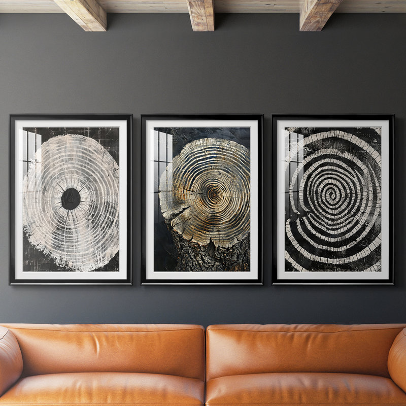 ABSTRACT Series CLVII - Impression encadrée sur mesure de qualité supérieure - 3 pièces, H 30 po x l 63 po