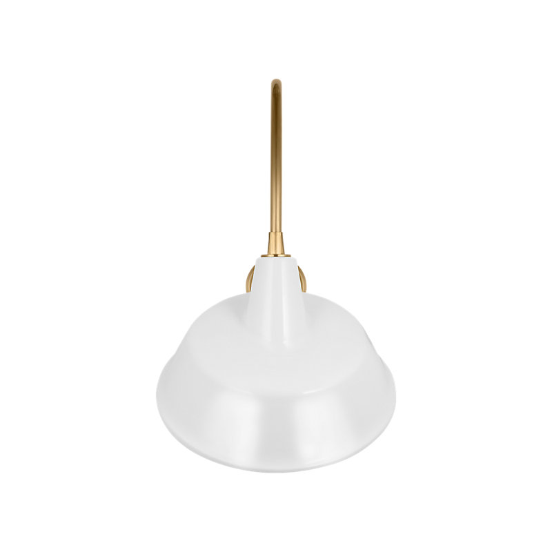 Thomas O'Brien - Light Outdoor Barn Light, Hand-Rubbed Antique Brass, 26" H x 24" W x 16" D, White