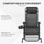 Chaises berçantes d'extérieur 2 pièces Outsunny, chaise berçante inclinable et inclinable pliable avec coussin, porte-gobelet et porte-téléphone, conception combinée avec pieds pliants, noir-159491178