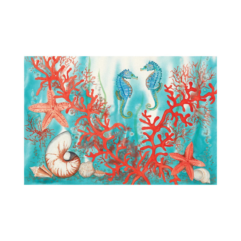Sea Life by Christine Reichow - Print on Canvas, 20.32cm H x 30.48cm W x 1.91cm D, Wrapped Canvas