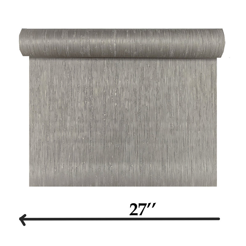 Papier peint uni texturé Jamilee Brown Taupe Gold Stria Lines