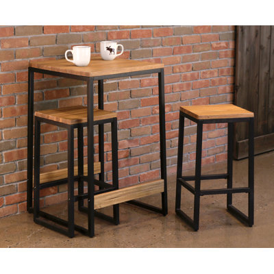 Corrine 2 - Person Acacia Solid Wood Top Dining Set