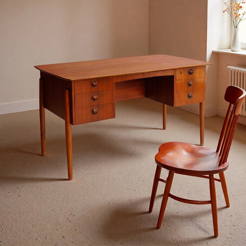 Retro Design Office Desk, 29.53" H x 59.06" W x 31.5" D
