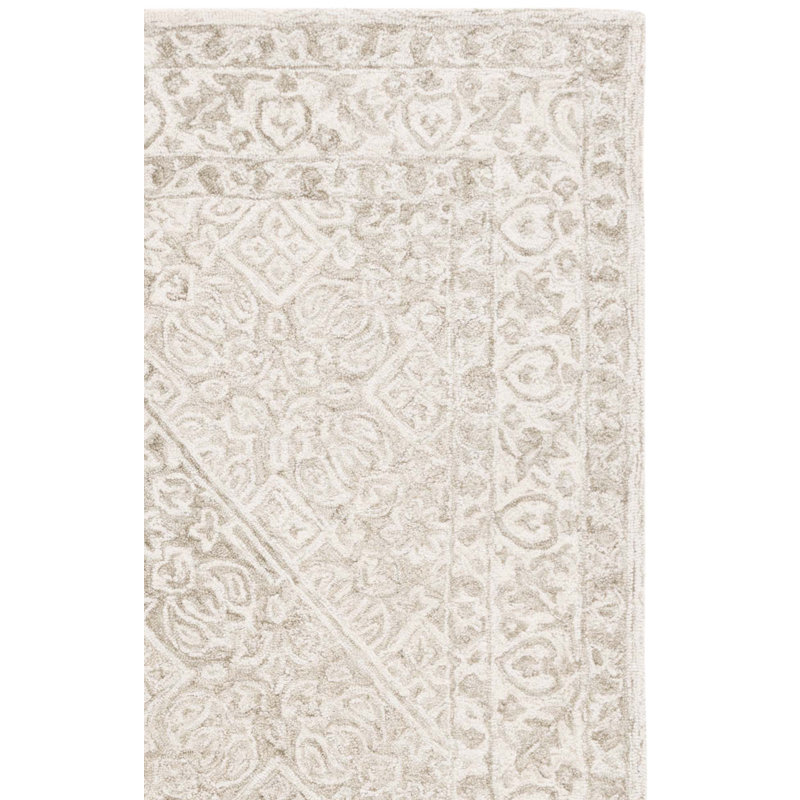 Dip Dye Hand Tufted Wool/Cotton Oriental Rug in Sage/Ivory, Rectangle 3' x 5'