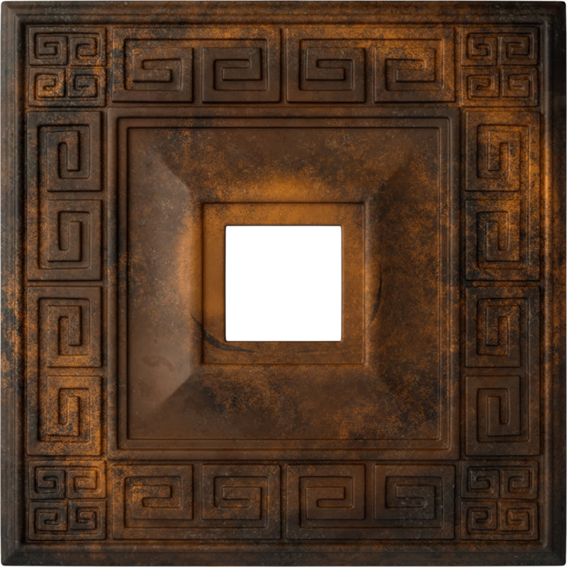 Médaillon de plafond H 18 po x l 18 po x P 3,5 po Eris, rouille