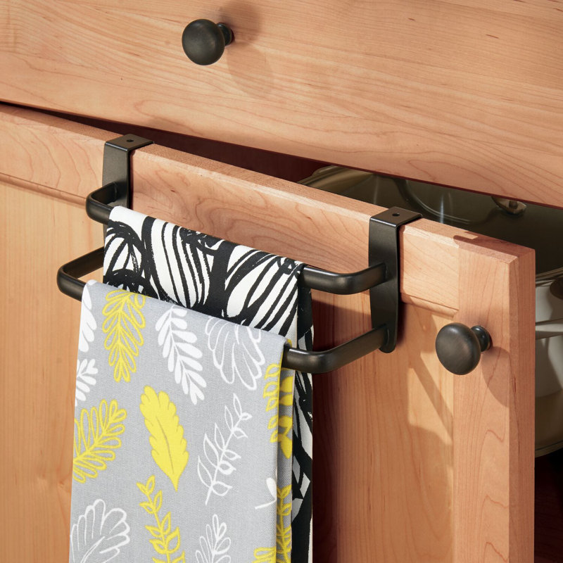 Bronze Over-the-Cabinet Double Towel Bar Rack