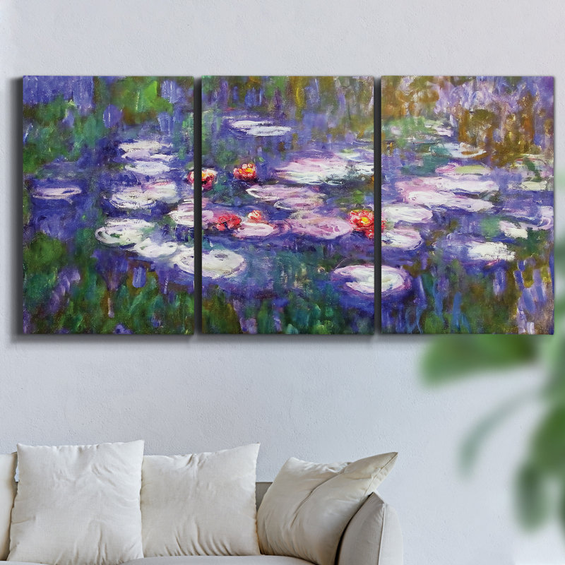 Spring Marsh I, ensemble de 3 toiles encadrées, H 36 po x l 72 po x P 2 po
