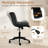 Armless Office Chair with Wheels, Adjustable Swivel Desk Chair for Women, Ergonomic Faux Leather Vanity with Back, Ideal for Home or Office-1034470994