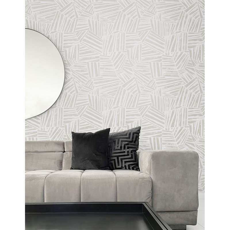 Rouleau de papier peint H 33 pi x l 21 po Lianna, gris