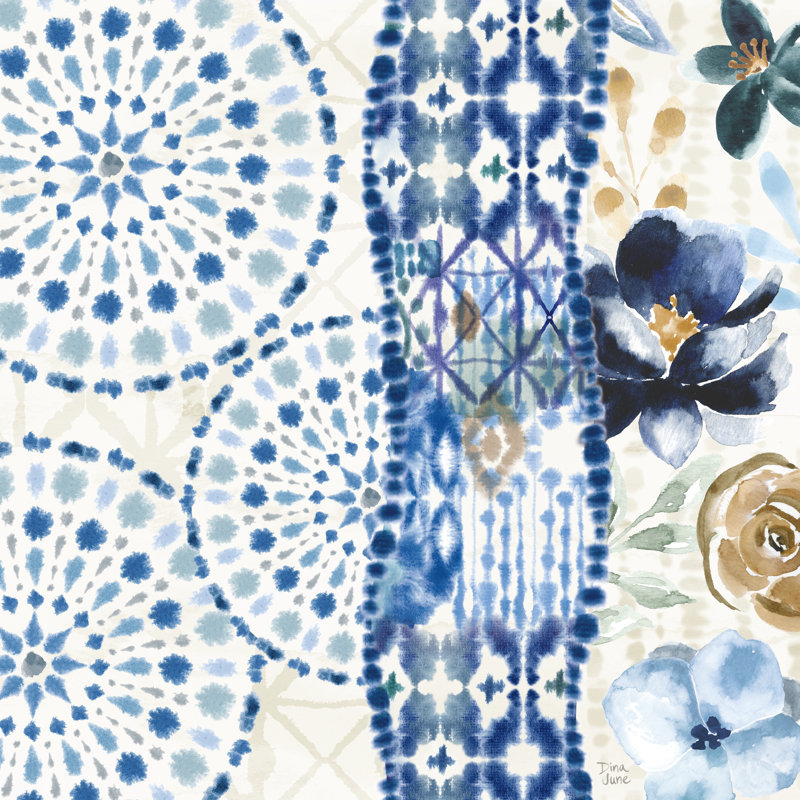 Indigo Splash VIII by Dina June - Wrapped Canvas Painting, 51cm H x 51cm W