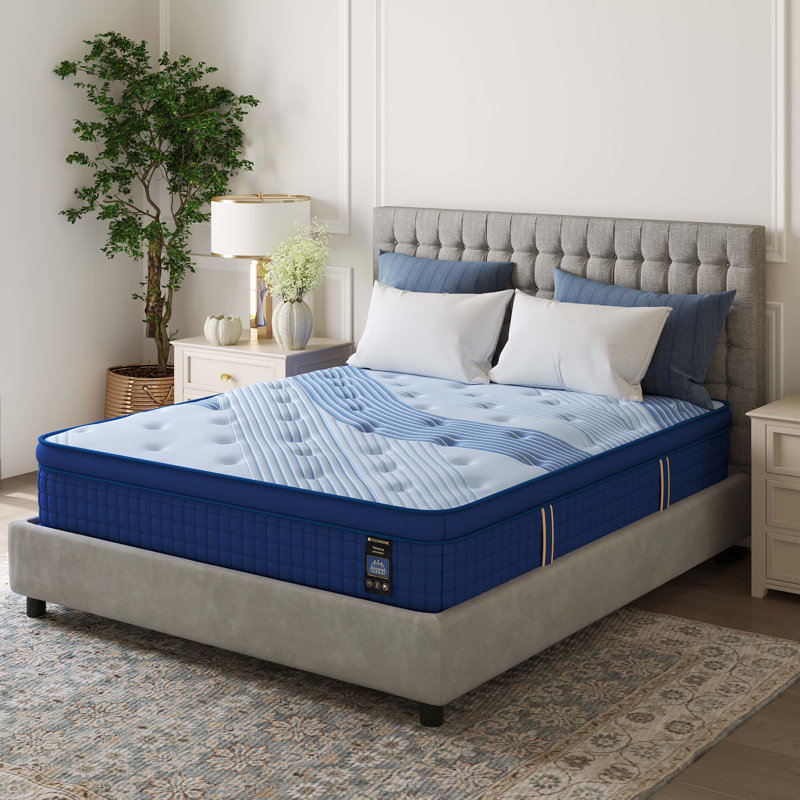 12" Medium-Plush Gel-Infused Hybrid Mattress-Combine Ice Silk And Tencel Fabric Cover & Pressure-Relief, Twin, 12"
