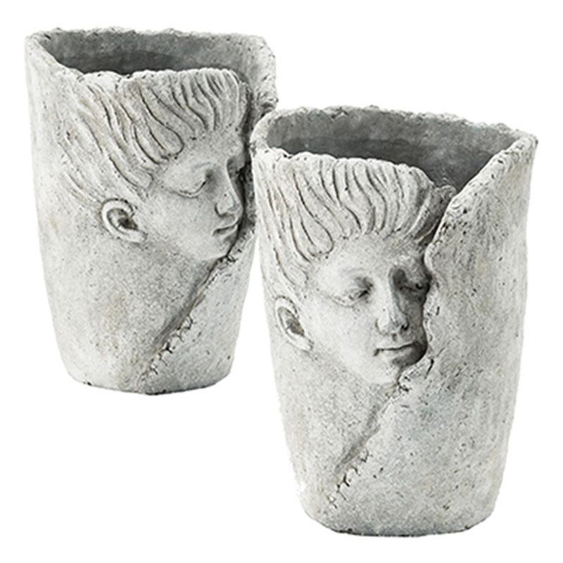 Ensemble de 2 pots de fleurs décoratifs 6,5 x 6 x 8,5 po