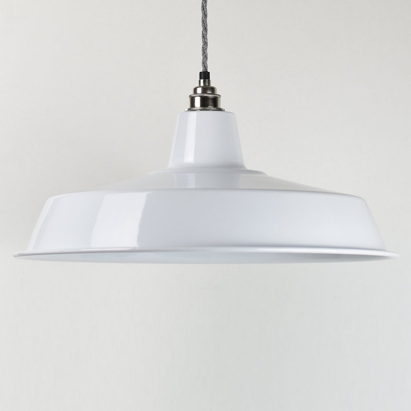17cm H Metal Bowl Pendant Shade ( Screw On ), White