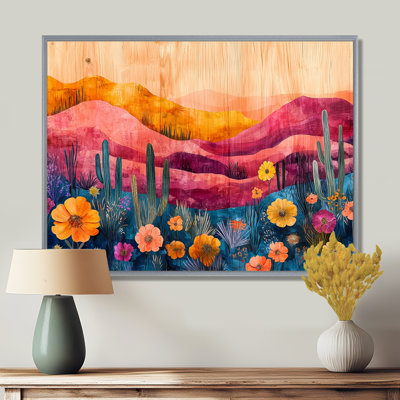 «Iyone Wildflowers And Cactus Garden At Desert II», art mural sur toile
