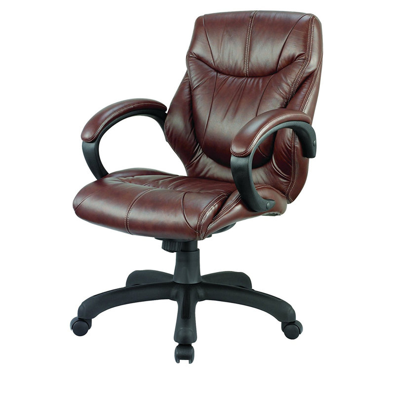 Fauteuil de direction en cuir véritable Tauber, Brun chocolat