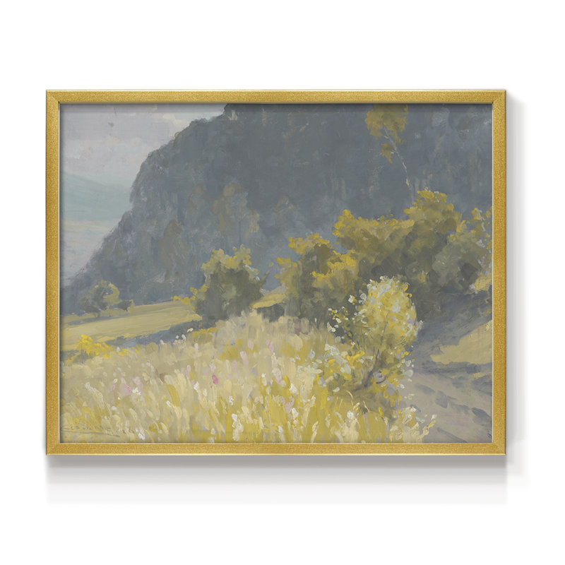 Paysages rétro-DCCXL-Reproduction encadrée - réversible, H 11 po x l 14 po, Doré