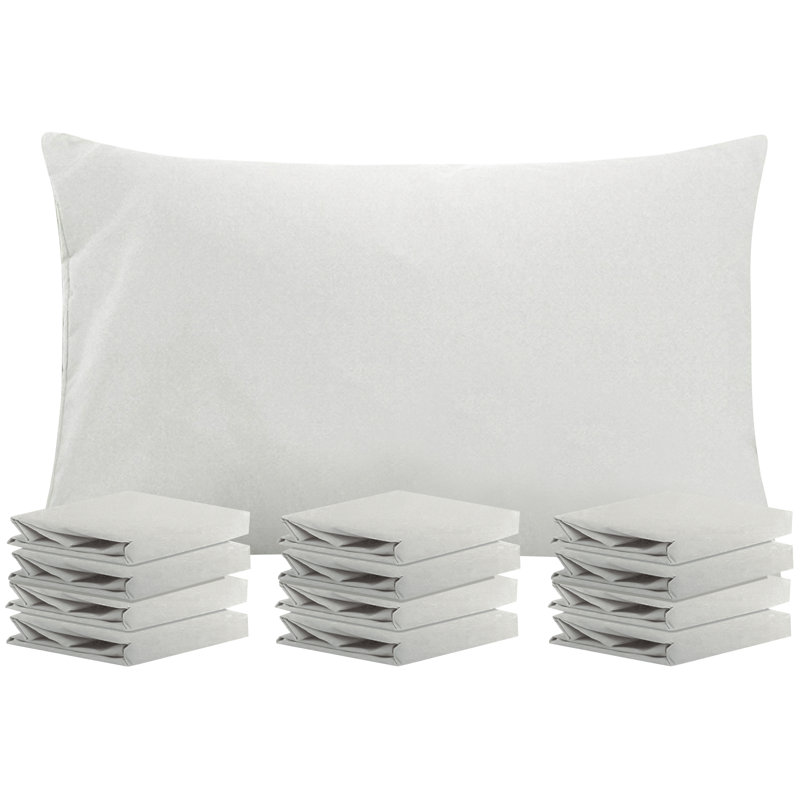  Housse de coussin en microfibre, Taies d'oreiller pour grand lit, Gris clair