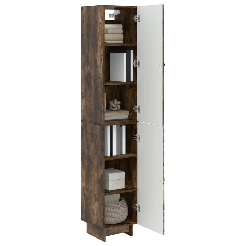 2 -Door 4 Storage Cabinet, Smoked Oak