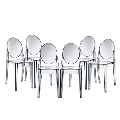 Modway Casper Modern Acrylic Stacking Dining Armchairs
