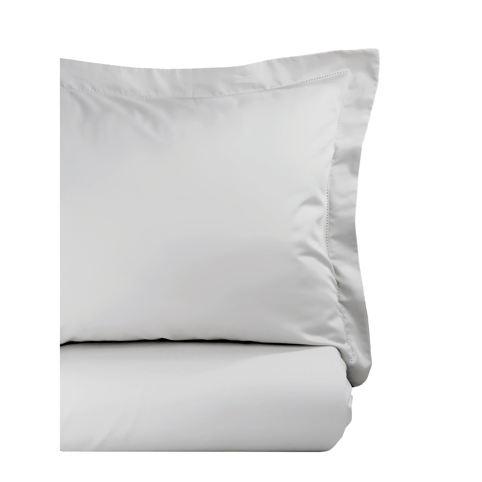 Hemstitch Duvet Cover Set, King, Silver
