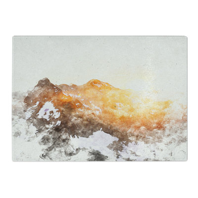 Tempered Glass Sun over the Mountains Chopping Board