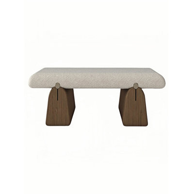 Banc rembourré en mélange de coton Haelie