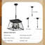 Luminaire suspendu style lustre 4 lumières de style campagnard en acier rustique pour salle à manger et cuisine-205515697