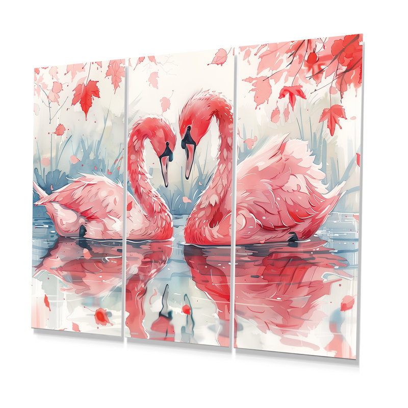 Ensemble de décorations murales Cheadle - Swans Animal, Métal métal, H 32 po x l 48 po x P 1 po