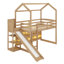 Lit mezzanine simple en bois avec tablettes et lumière-1039606264