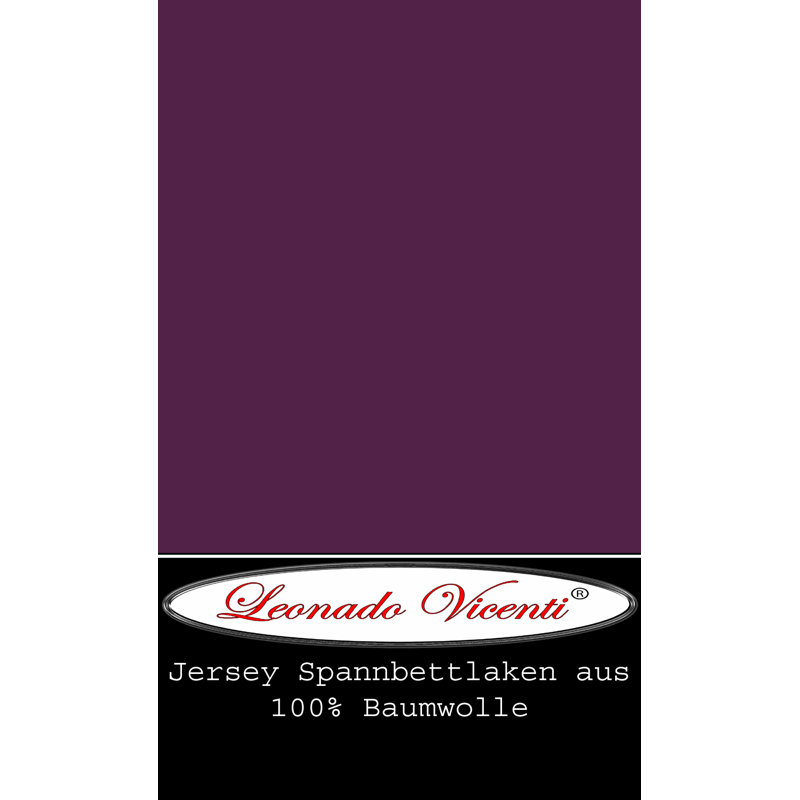 100% Cotton Jersey Knit Fitted Sheet, Purple, Super King (6')