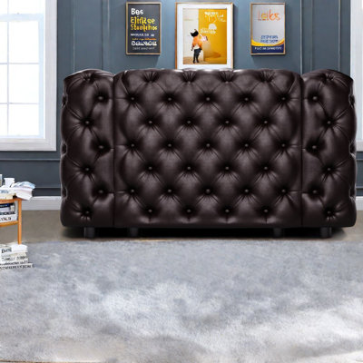 Fauteuil modulaire à compression en similicuir de 48 pouces pour la maison