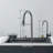24 in Flying Rain Stainless Steel Waterfall Kitchen Sink with Faucet Single Bowl
