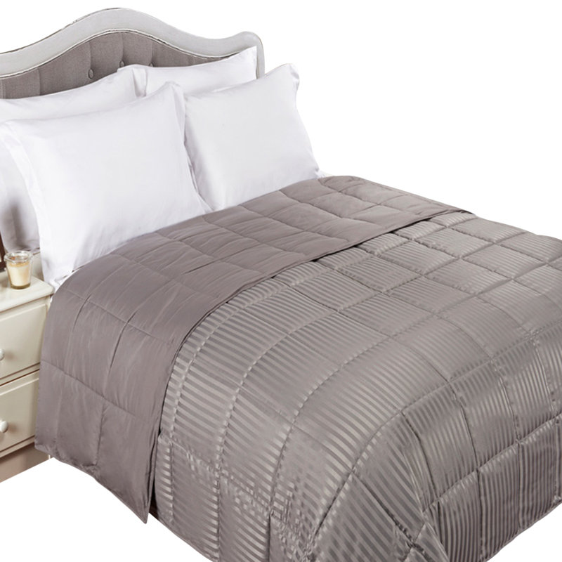 Twin Grey Cotton Reversible Lightweight Comforter