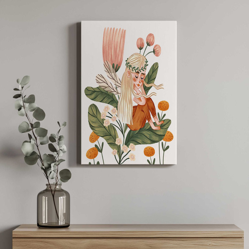 «Flower Fairy» par Iz Ptica, reproduction d'art sur toile, H 24 po x l 18 po