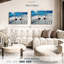 «Skis In Snowy Mountains», 3 pièces sur toile-98562445
