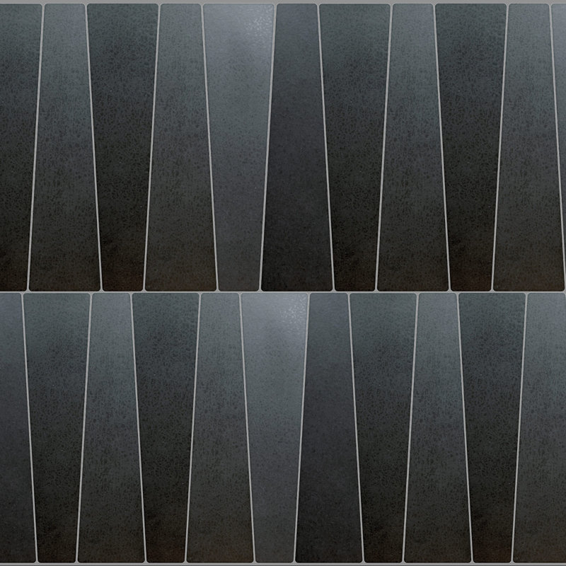 Bamboo | 2.5"X9" Porcelain Trapezoid Floor & Wall Tile, Anthracita Black