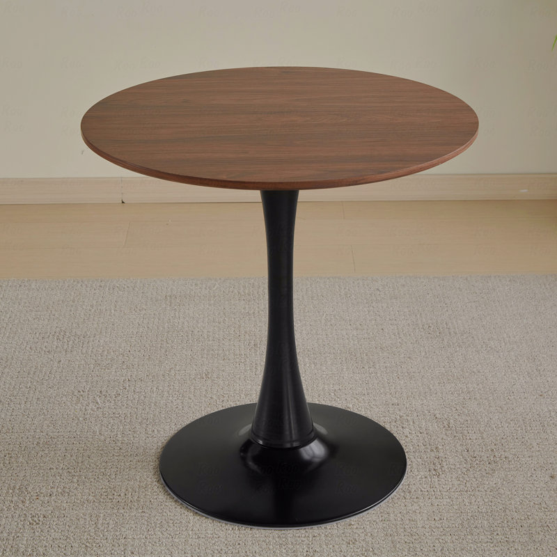 Table de salle à manger 31,5 "pour 2 à 4 personnes avec plateau en noyer, table de cuisine Mid-Century en noyer tulipe, table à piédestal