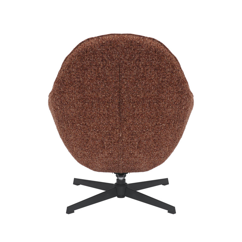 Cayliana Upholstered Swivel Accent Chair with Footstool, Orange