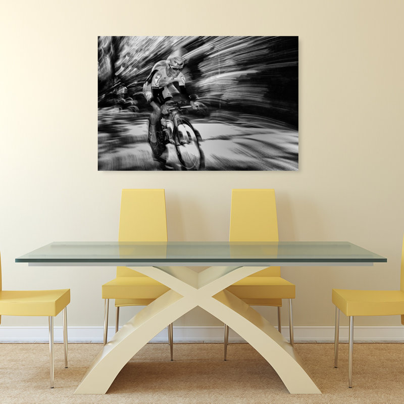 «Speeding Cyclist Motion Energetic», reproduction d'art murale contemporaine, 32" H x 48" W