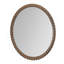 Miroir mural rond 28,3 x 28,3 po avec cadre en bois de pin texturé, finition brun chaud