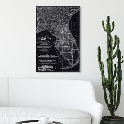 «Florida Map 1890», impression sur toile
