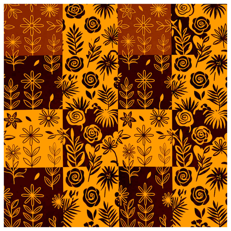 Housses de couette à motif floral patchwork, Grand lit