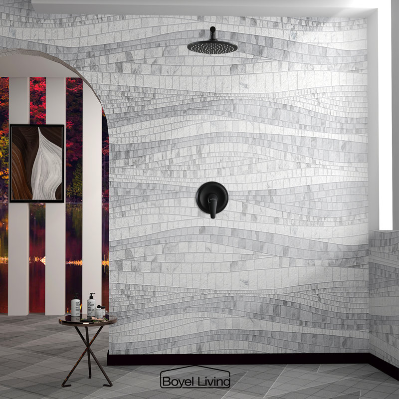 Matte Black Brass Wall Mounted Rain Shower System