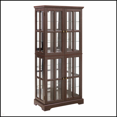 Vitrine antique avec portes en verre et tablettes réglables, parfaite pour mettre en valeur des objets de collection et ajouter de l'élégance à n'importe quelle pièce.
