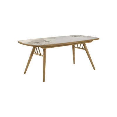 71.15" W Mid-Century Modern Dining Table, Brown
