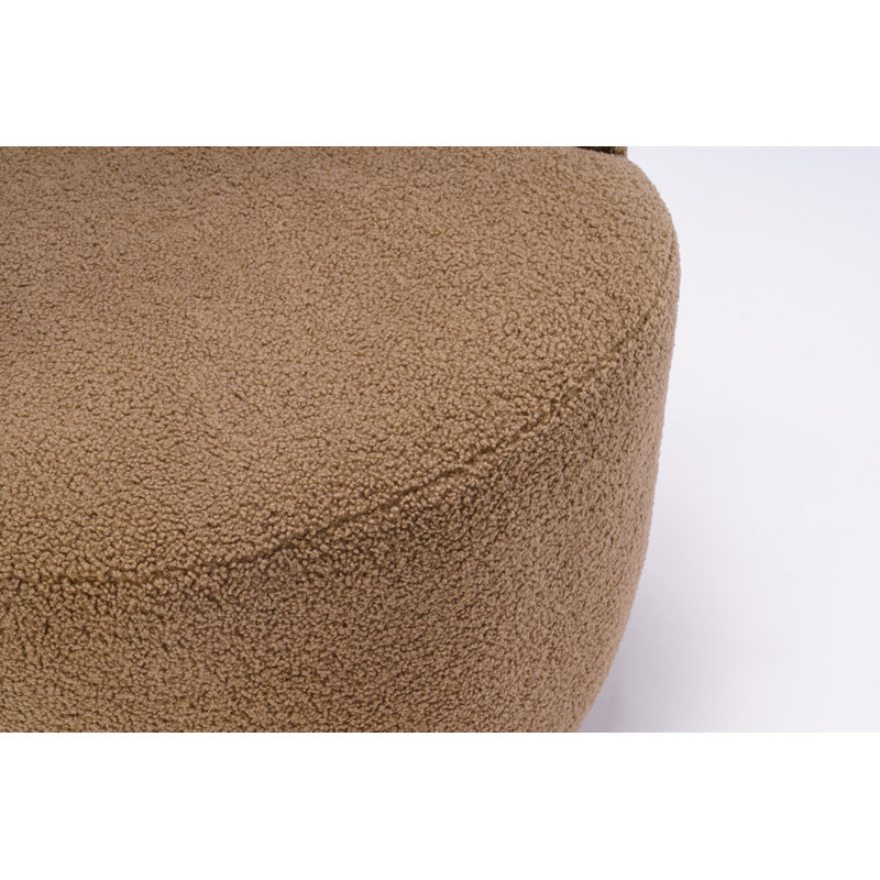 Genece Upholstered Swivel Accent Chair, Coffee Teddy Fabric