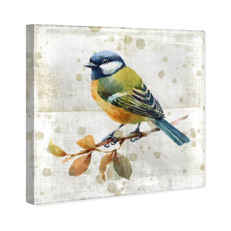 " Blue Bird " Painting Print, Wrapped Canvas, 24'' H x 24'' W